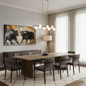 Modern Abstract Bull and Bear Oil Painting #SS294