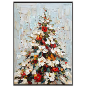 Vibrant Textured Christmas Tree Oil Painting #NM542