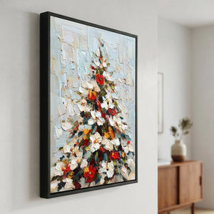 Vibrant Textured Christmas Tree Oil Painting #NM542