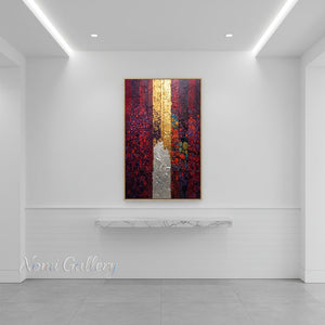 Warm Textured Eclectic Statement Painting for Foyer #SS265