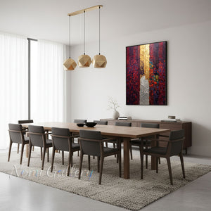 Warm Textured Eclectic Statement Painting for Foyer #SS265