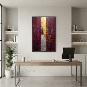 Warm Textured Eclectic Statement Painting for Foyer #SS265