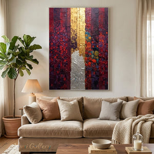 Warm Textured Eclectic Statement Painting for Foyer #SS265
