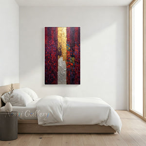 Warm Textured Eclectic Statement Painting for Foyer #SS265