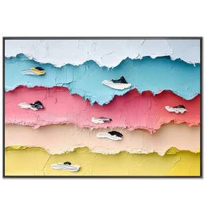 Textured Pastel Layers Abstract Wall Art #NM658