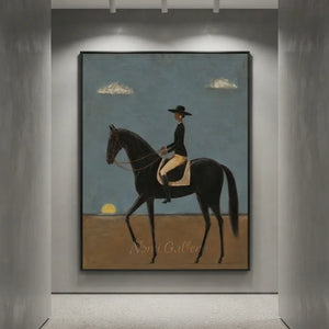 Handcrafted Contemporary Equestrian Oil Painting #SS314