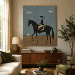 Handcrafted Contemporary Equestrian Oil Painting #SS314