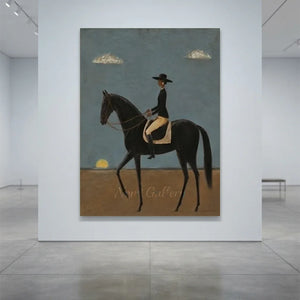 Handcrafted Contemporary Equestrian Oil Painting #SS314