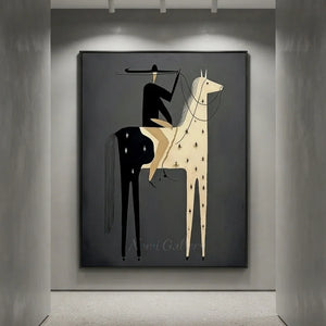 Handcrafted Dark Folk Western Oil Painting #SS317