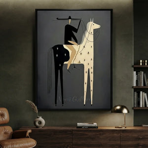 Handcrafted Dark Folk Western Oil Painting #SS317