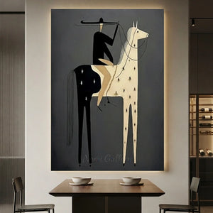 Handcrafted Dark Folk Western Oil Painting #SS317