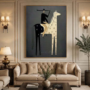 Handcrafted Dark Folk Western Oil Painting #SS317
