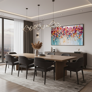 3D Colorful Petal Abstract Hand-Painted Textured Canvas Art #SS070