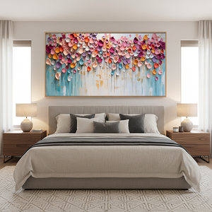 3D Colorful Petal Abstract Hand-Painted Textured Canvas Art #SS070