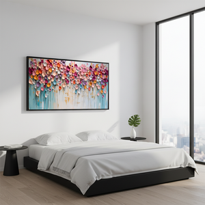3D Colorful Petal Abstract Hand-Painted Textured Canvas Art #SS070