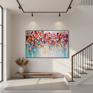 3D Colorful Petal Abstract Hand-Painted Textured Canvas Art #SS070