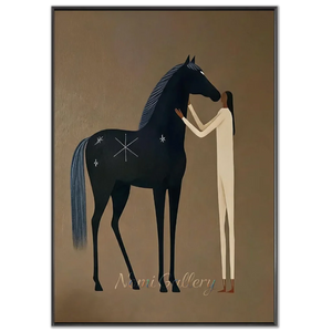 Handcrafted Earth Tone Horse Oil Painting #SS318