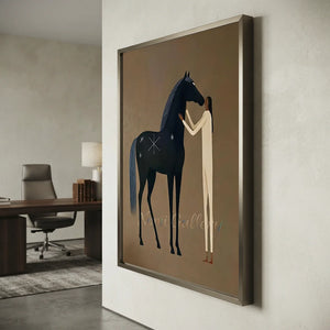 Handcrafted Earth Tone Horse Oil Painting #SS318