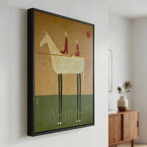 Handcrafted Expressionism Riders Oil Painting #SS319