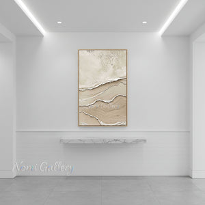 Handmade Sand and Wave Textured 3D Abstract Canvas Art #SS185