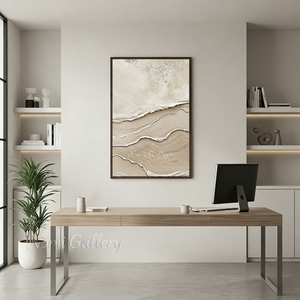 Handmade Sand and Wave Textured 3D Abstract Canvas Art #SS185