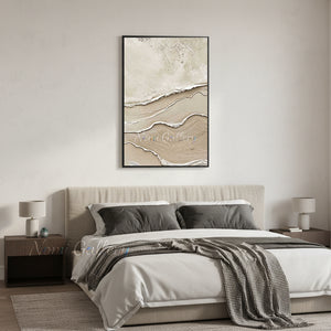 Handmade Sand and Wave Textured 3D Abstract Canvas Art #SS185
