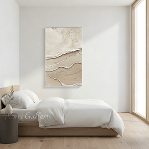 Handmade Sand and Wave Textured 3D Abstract Canvas Art #SS185