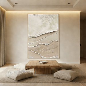 Handmade Sand and Wave Textured 3D Abstract Canvas Art #SS185