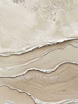 Handmade Sand and Wave Textured 3D Abstract Canvas Art #SS185