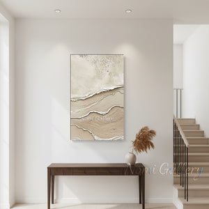 Handmade Sand and Wave Textured 3D Abstract Canvas Art #SS185