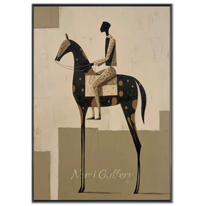 Handmade Abstract Equestrian Oil Painting #SS321