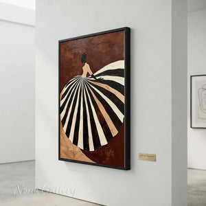 Abstract Fashion Lady Textured Oil Painting Canvas Art #AA004
