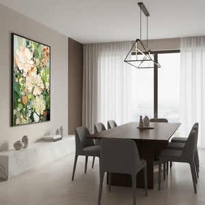 Impasto Floral Texture Oil Painting - Handmade Bloom Wall Art #SS059