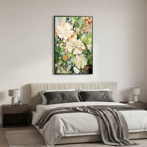 Impasto Floral Texture Oil Painting - Handmade Bloom Wall Art #SS059