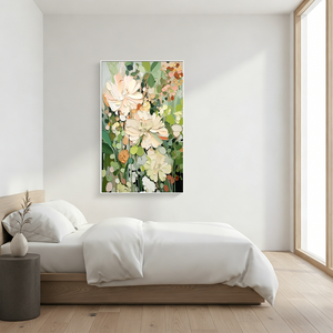 Impasto Floral Texture Oil Painting - Handmade Bloom Wall Art #SS059