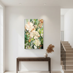 Impasto Floral Texture Oil Painting - Handmade Bloom Wall Art #SS059