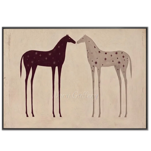 Stargazer Horses Minimalist Canvas Art #NM512