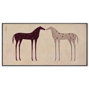 Stargazer Horses Minimalist Canvas Art #NM512