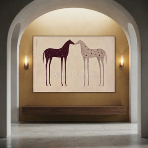 Stargazer Horses Minimalist Canvas Art #NM512