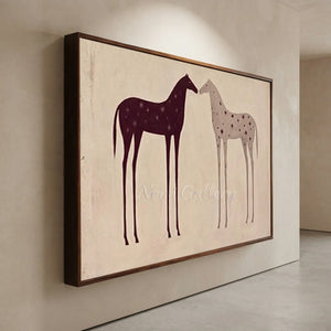 Stargazer Horses Minimalist Canvas Art #NM512