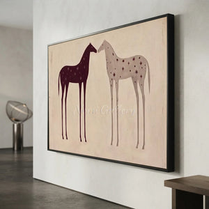 Stargazer Horses Minimalist Canvas Art #NM512