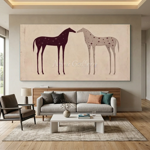 Stargazer Horses Minimalist Canvas Art #NM512