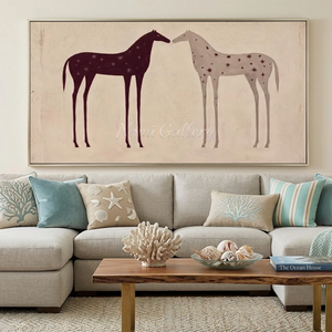 Stargazer Horses Minimalist Canvas Art #NM512