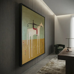 Handmade Abstract Equestrian Oil Painting #SS323