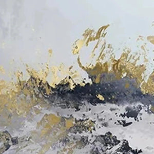 Modern Luxury Black, White & Gold Canvas Art | Gold Foil Triptych #AA 436