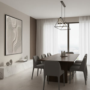 Minimalist 3D Geometric Texture Oil Painting - Zen Sand Line Art #SS061