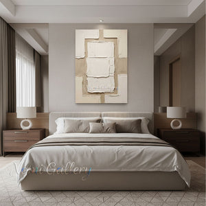 Wabi-Sabi Textured Geometric Art | Hand-Painted Canvas #SS195