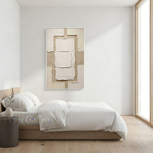 Wabi-Sabi Textured Geometric Art | Hand-Painted Canvas #SS195