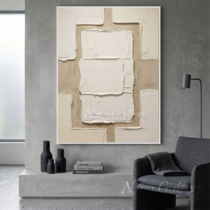 Wabi-Sabi Textured Geometric Art | Hand-Painted Canvas #SS195