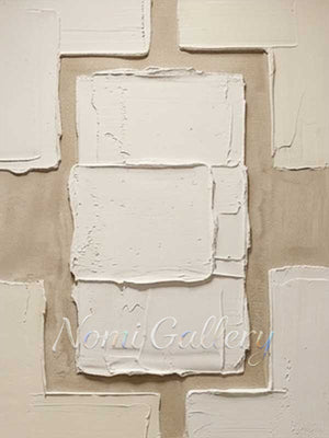Wabi-Sabi Textured Geometric Art | Hand-Painted Canvas #SS195